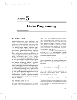 Linear Programming