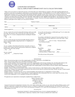 LONGWOOD UNIVERSITY EQUAL EMPLOYMENT OPPORTUNITY
