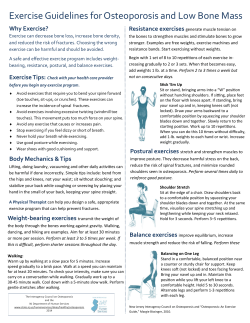 Exercise Guidelines for Osteoporosis and Low