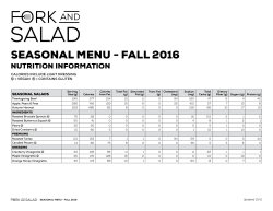 seasonal menu - fall 2016