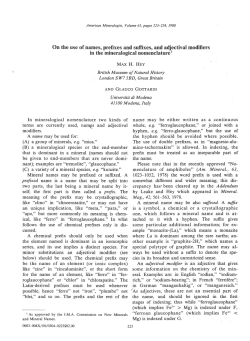 On the use of names, prefixes and suffixes, and adjectival modifiers