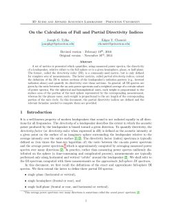 On the Calculation of Full and Partial Directivity Indices