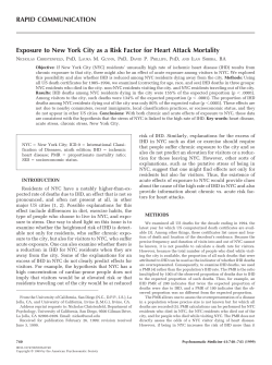 RAPID COMMUNICATION Exposure to New York City as a Risk