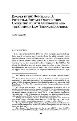 Drones in the Homeland: A Potential Privacy Obstruction Under the