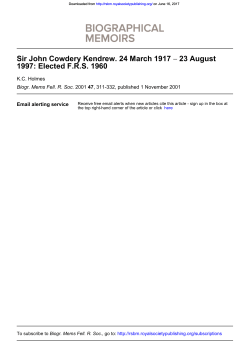 Sir John Cowdery Kendrew. 24 March 1917