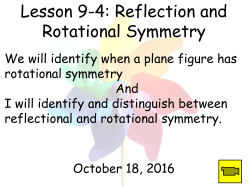 Lesson 9-4: Reflection and Rotational Symmetry