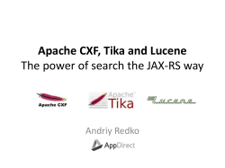 Apache CXF, Tika and Lucene The power of search the JAX