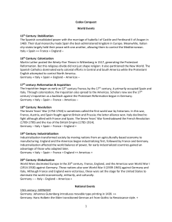 1 Codex Conquest World Events 15th Century: Stabilization The