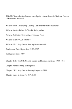 The US Capital Market and Foreign Lending, 1920 - 1955