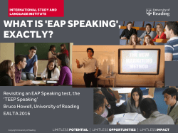 Revisiting an EAP Speaking test: what is `EAP - ealta
