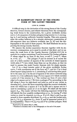 an elementary proof of the strong form of the cauchy theorem