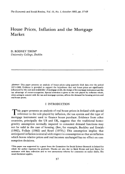House Prices, Inflation and the Mortgage Market