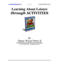 Learning About Leisure through ACTIVITIES