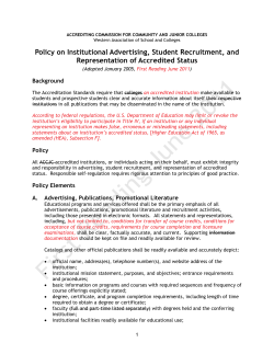 policy statement on institutional advertising, student recruitment, and