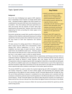 Topic: Speed Limits Key Points