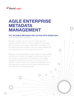 AGILE ENTERPRISE METADATA MANAGEMENT