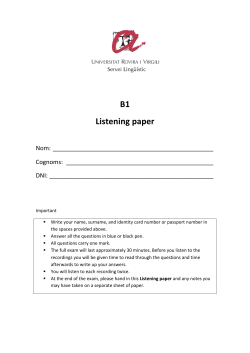 Listening - Universitat Rovira i Virgili