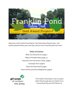 Franklin Pond Info Packet.