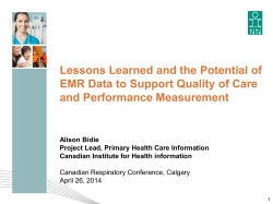 PHC EMR CS Priority Subset - Canadian Lung Association