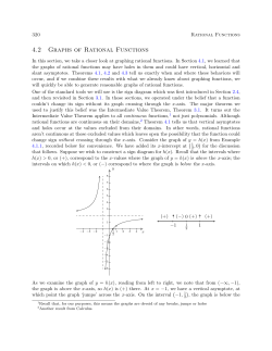 4.2 Graphs of Rational Functions