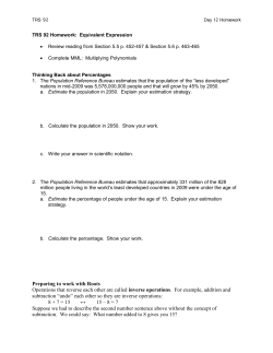 Preparing to work with Roots Operations that reverse each other are