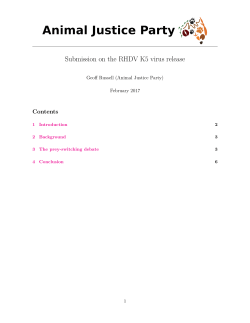 Submission on the RHDV K5 virus release