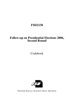 FSD2138 Follow-up on Presidential Elections 2006, Second Round