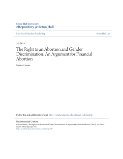 The Right to an Abortion and Gender Discrimination