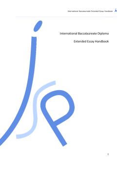 International Baccalaureate Diploma Extended Essay Handbook