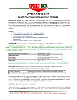 citrus solve c-25 - Specco Industries