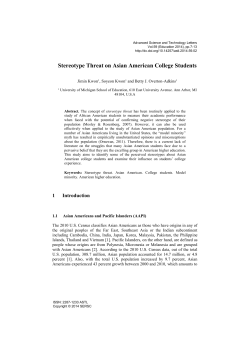 Stereotype Threat on Asian American College