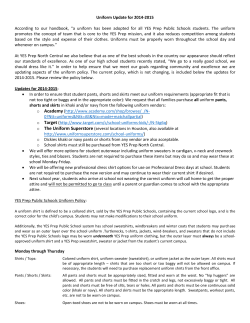 Uniform Update for 2014-2015 According to our handbook, &ldquo;a