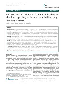 Passive range of motion in patients with adhesive