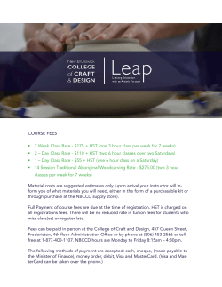 COURSE FEES &bull; 7 Week Class Rate