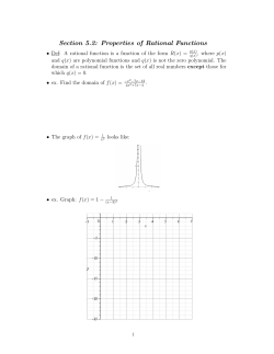 Section 5.2: Properties of Rational Functions
