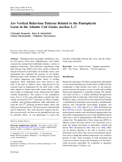 Are Vertical Behaviour Patterns Related to the Pantophysin Locus in