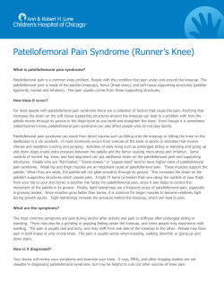 Patellofemoral Pain Syndrome (Runner`s Knee)