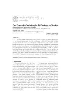 Fast Processing Technique for TiC Coatings on Titanium