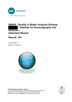 QWAS - Quality in Water Analysis Scheme