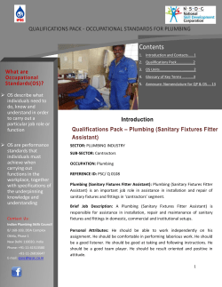 qualifications pack - occupational standards for plumbing