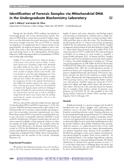 Identification of Forensic Samples via Mitochondrial DNA in the