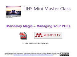 Mendeley Magic &ndash; Managing your pdfs