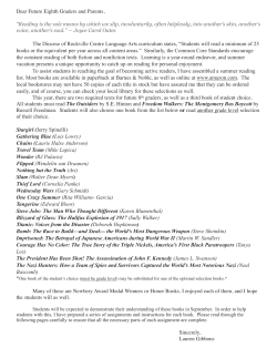 2015 Summer Reading Grade 8.pages