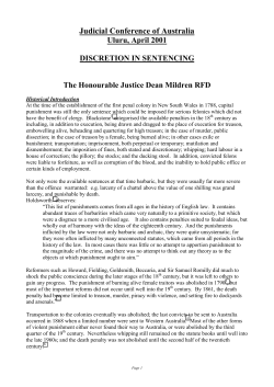 discretion in sentencing - Judicial Conference of Australia