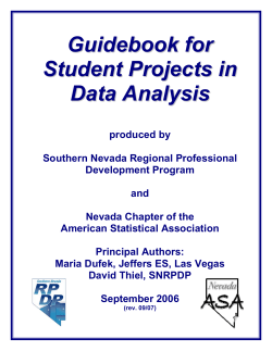 Guidebook for Student Projects in Data Analysis