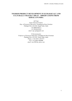 tourism product development in ecologicaly and culturally fragile