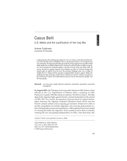 Casus belli: U.S. media and the justification of the Iraq war
