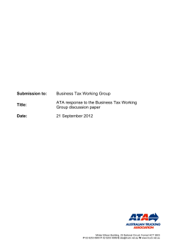 Submission to the Discussion Paper: Business