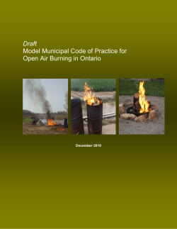 Draft Model Municipal Code of Practice for Open Air Burning in Ontario