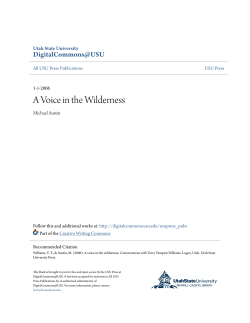 A Voice in the Wilderness - DigitalCommons@USU
